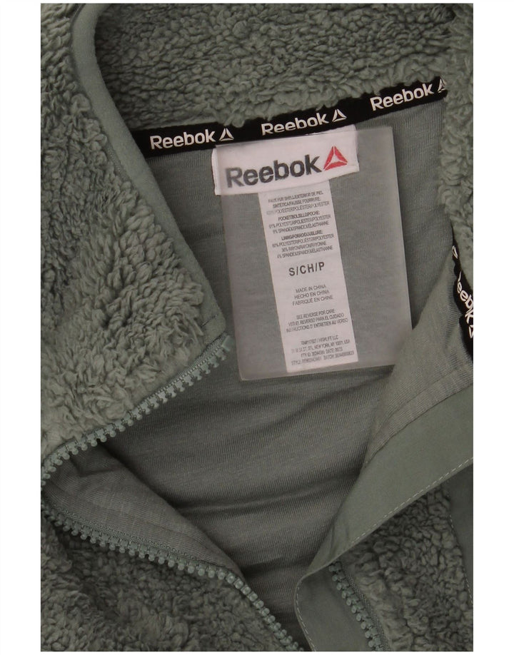 Reebok Dame Oversized Fleecejakke UK 10 Lille Grøn Polyester