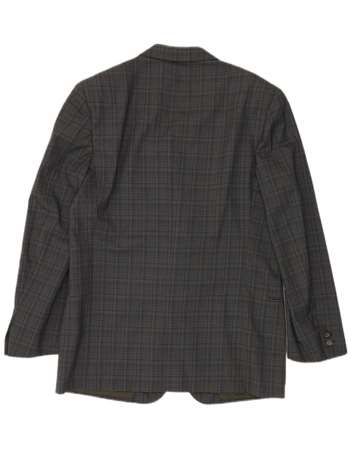 VALENTINO Herre 2-knaps blazerjakke IT 50 Stor blå ternet viskose