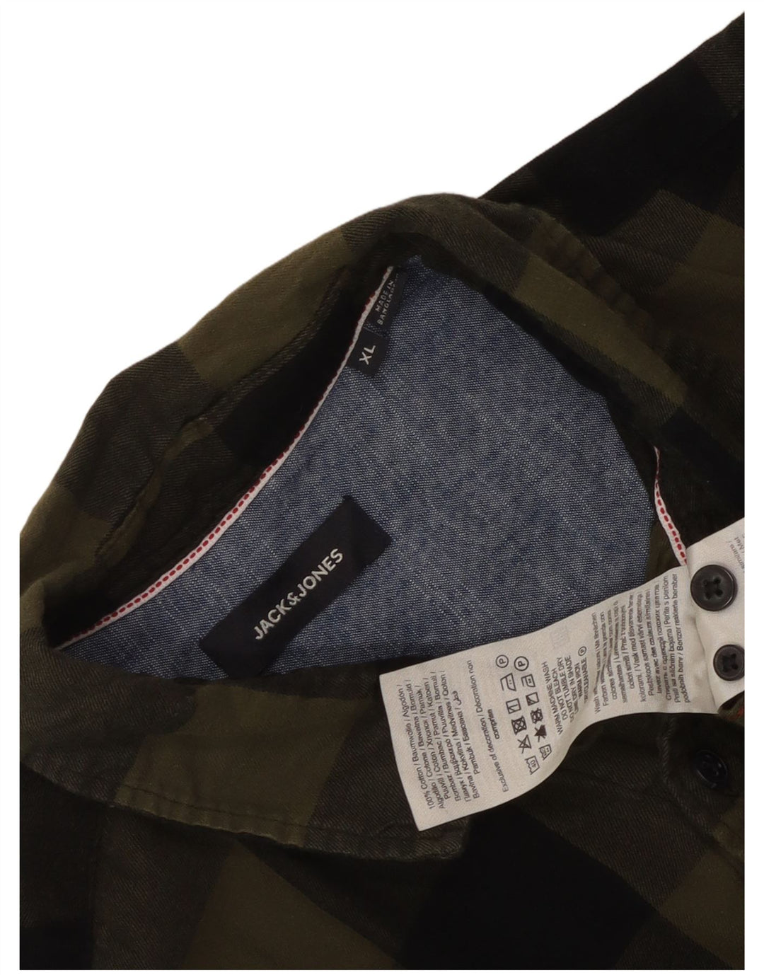 Jack & Jones Herre Flanellskjorte XL Khaki Ternet Bomuld