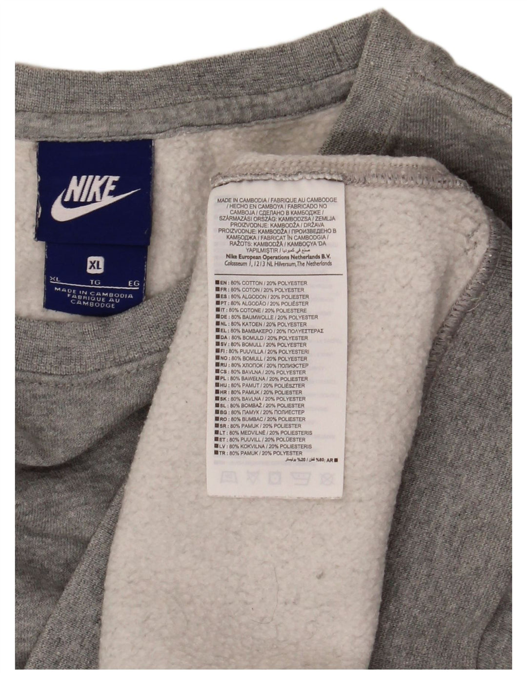 Nike Sweatshirt Jumper XL til mænd, grå polyester