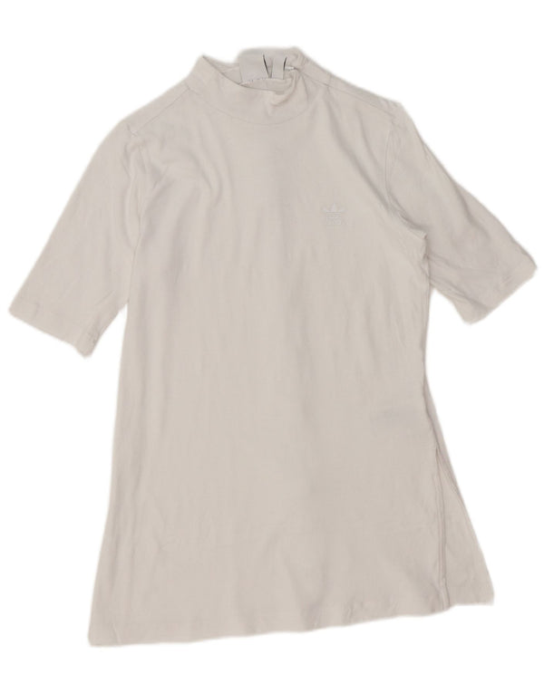 Adidas Dame Grafisk T-Shirt Top UK 8 Small White Bomuld