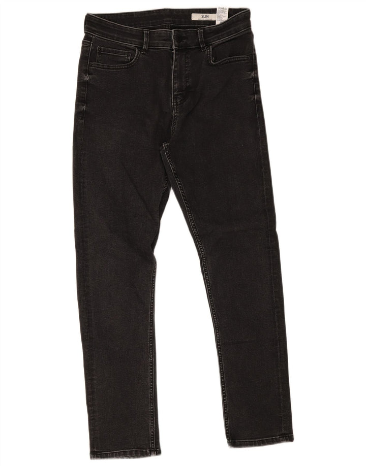 Marks & Spencer Dame Slim Jeans UK 12 Medium W30 L27 Grå Bomuld