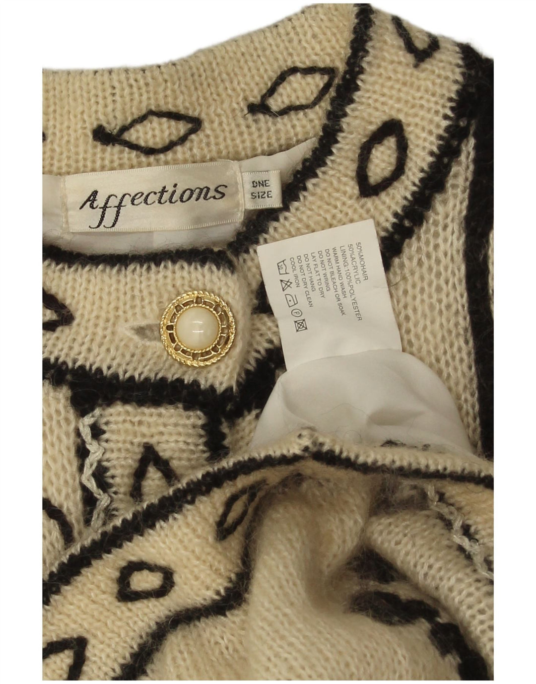 Affections Dame Longline Cardigan Sweater One Size Off White Floral