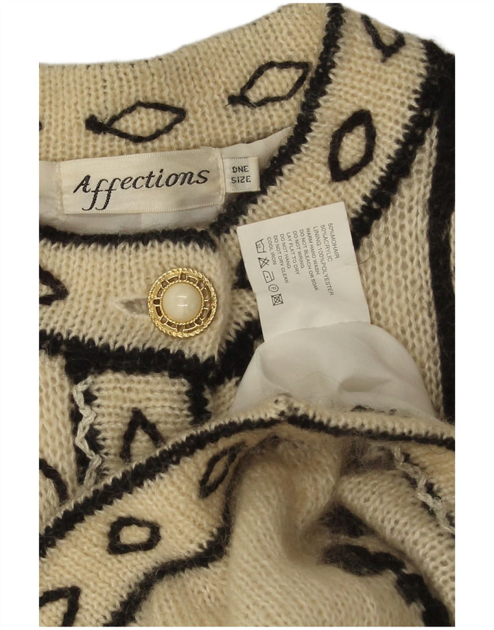 Affections Dame Longline Cardigan Sweater One Size Off White Floral
