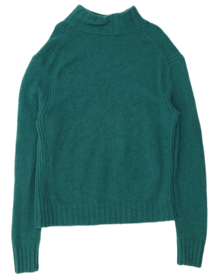 J. Crew Dame Turtle Neck Jumper Sweater UK 16 Stor Grøn Nylon