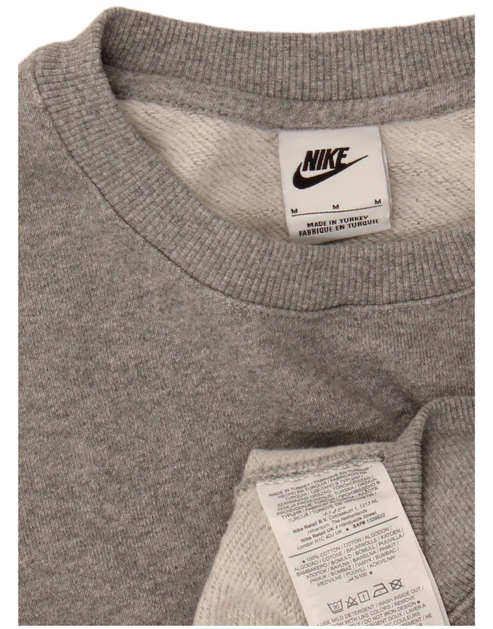 NIKE Oversized Sweatshirt Jumper UK 14 Medium Grey Bomuld