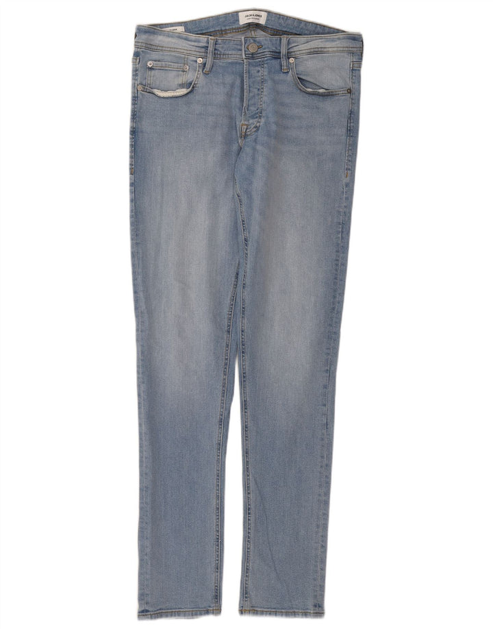 Jack & Jones Herre GLENN Slim Jeans W34 L34 Blå Bomuld