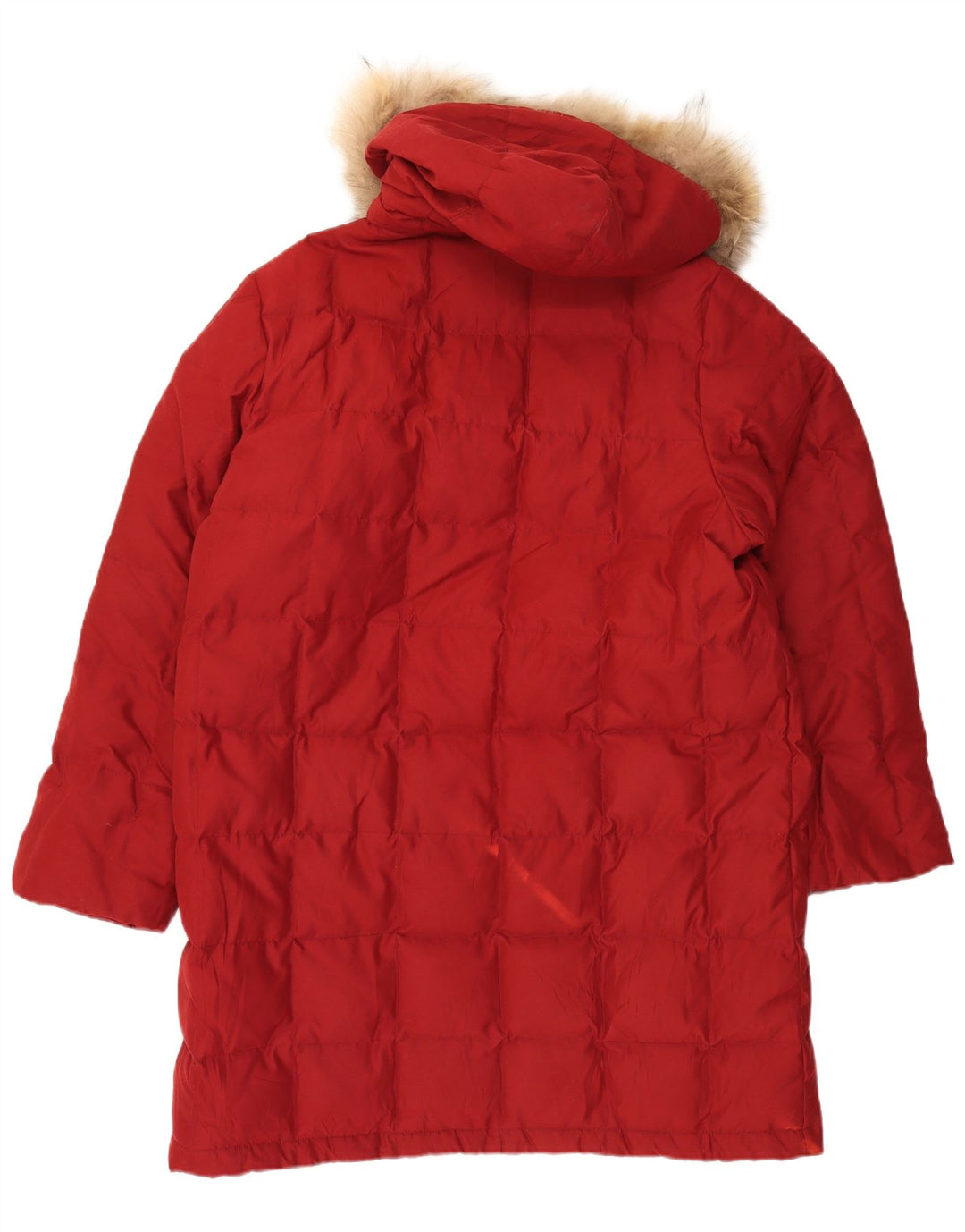 BRUGI Dame Oversized hættepolstret frakke IT 50 XL Rød Polyester