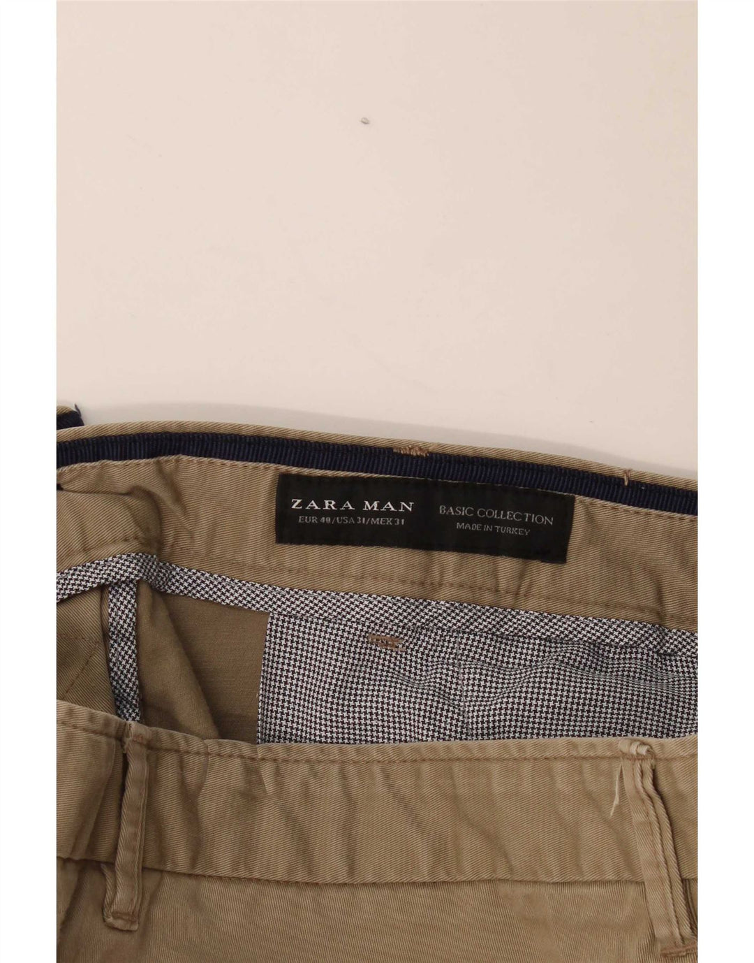 Zara Herre Slim Chino Bukser EU 40 Medium W31 L31 Khaki