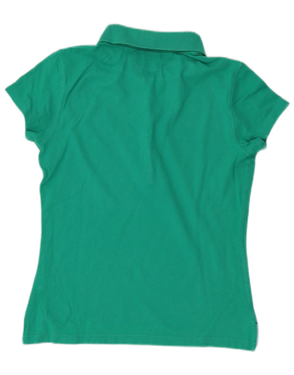 Tommy Hilfiger Dame Slim Fit Polo Shirt UK 12 Medium Green Bomuld