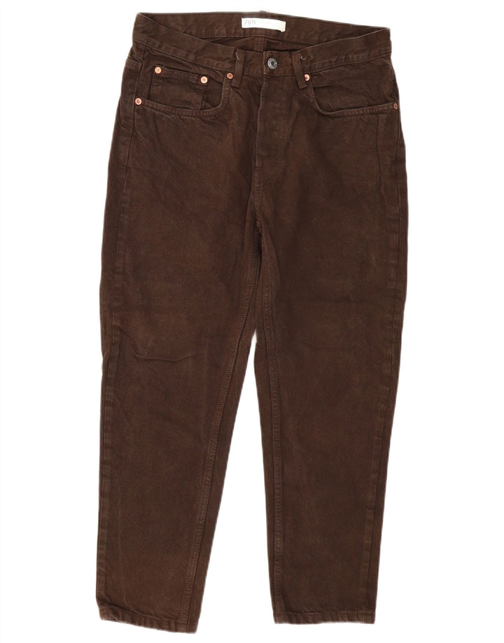 ZARA Herre Cropped Jeans EU 40 Medium W31 L25 Brun Bomuld