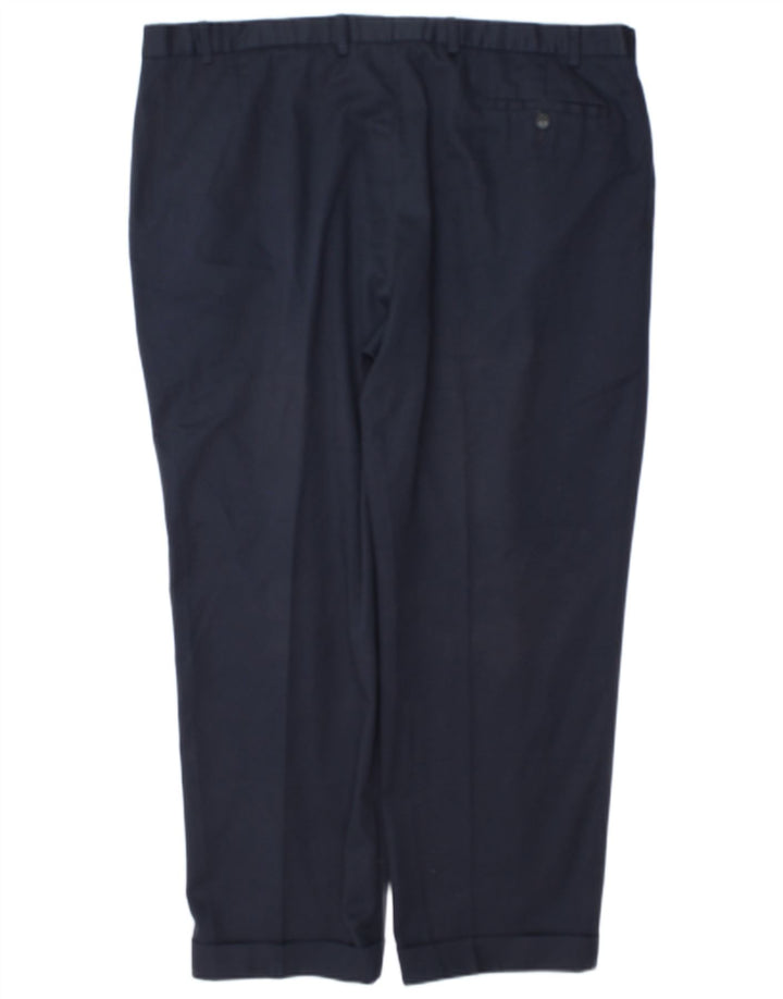 Marks & Spencer Herre tilspidsede jakkesætsbukser W42 L29 Marineblå polyester