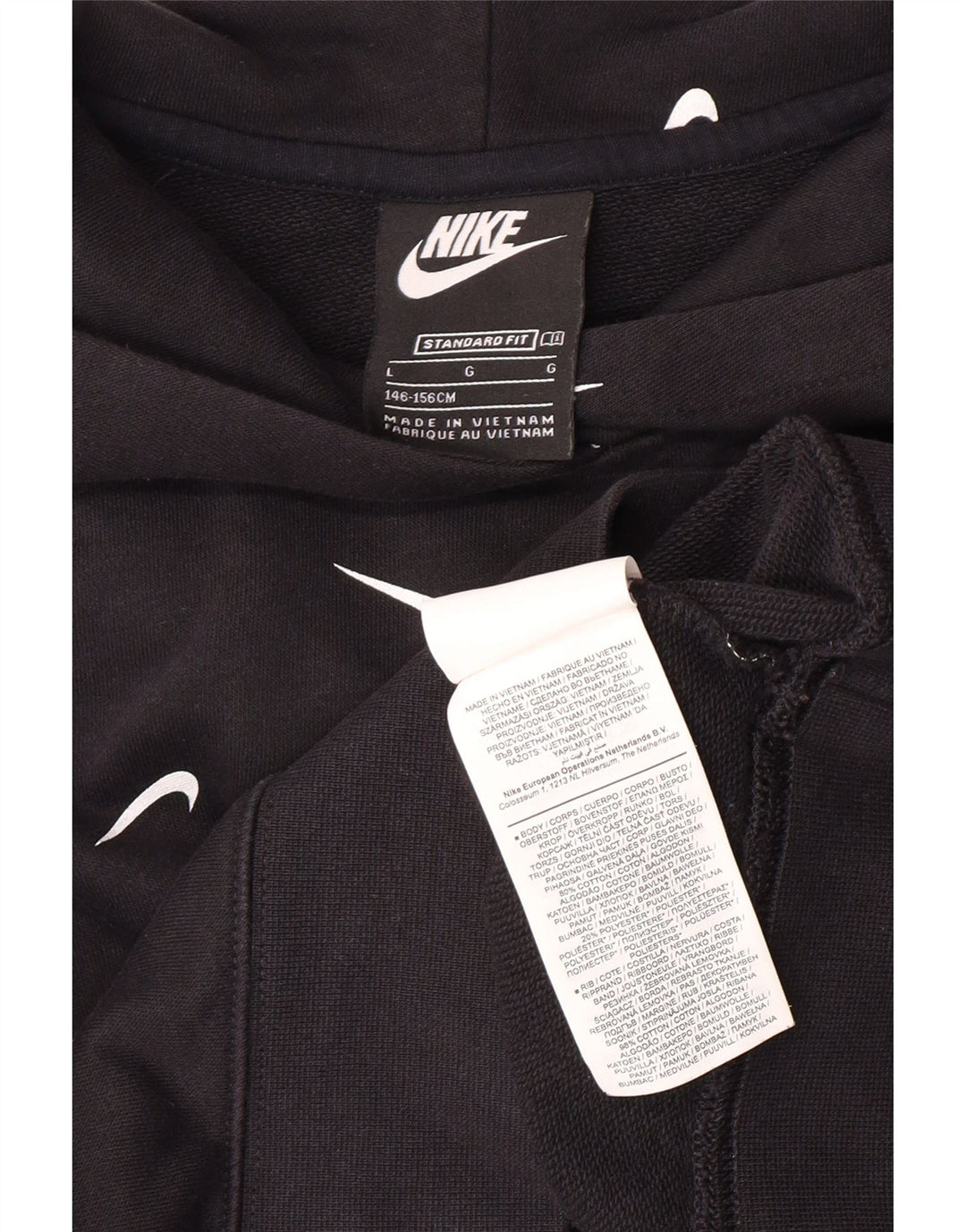 NIKE Girls Standard Crop Graphic Hoodie Jumper 12-13 Years Large Sort