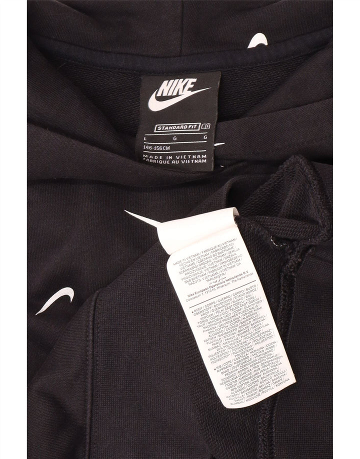 NIKE Girls Standard Crop Graphic Hoodie Jumper 12-13 Years Large Sort