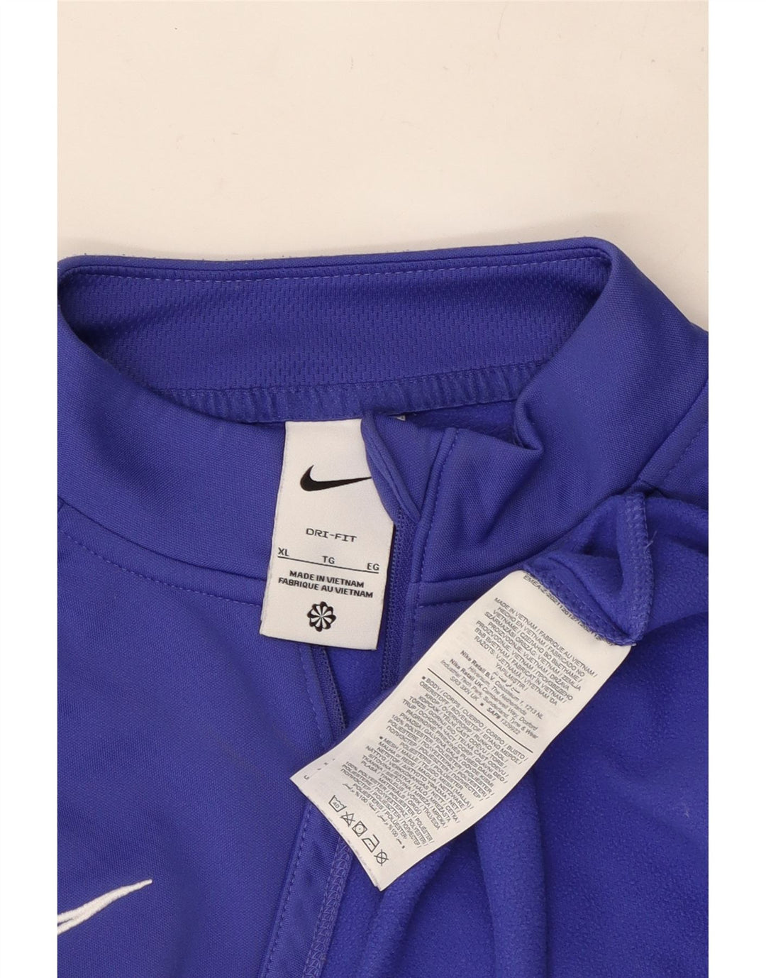 NIKE Herre Dri Fit Pullover med lynlås-hals Træningsdragt Top XL Blå Polyester