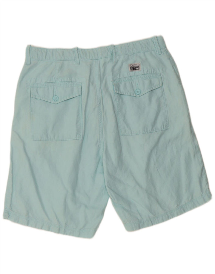 NAUTICA Mens Chino Shorts W34 Large Blue Linen