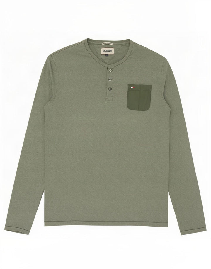 Tommy Hilfiger Herre Top Langærmet Stor Grå Flecked Bomuld