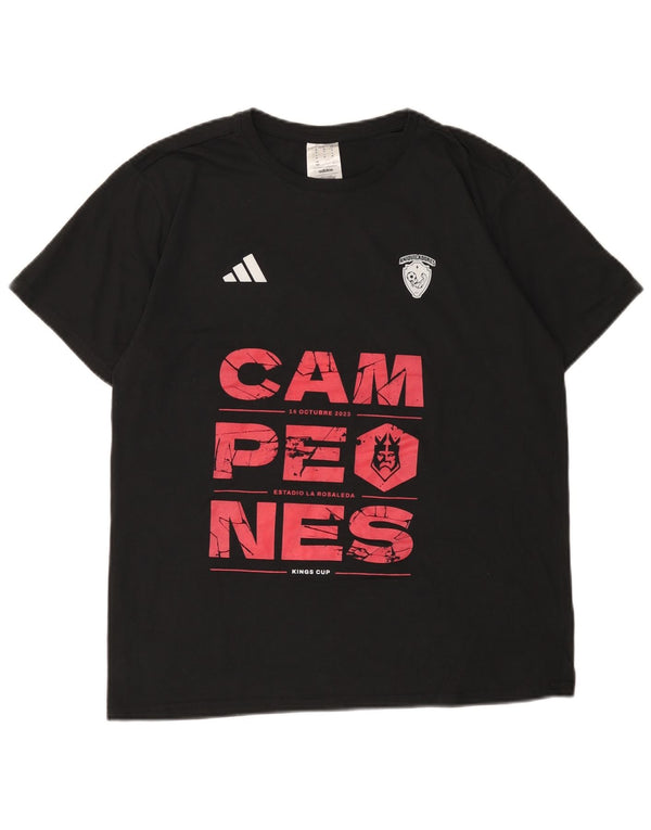Adidas Grafisk T-shirt top mellem sort polyester til mænd