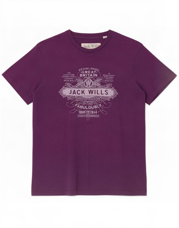 Jack Wills Herre grafisk T-shirt Top XS Lilla bomuld