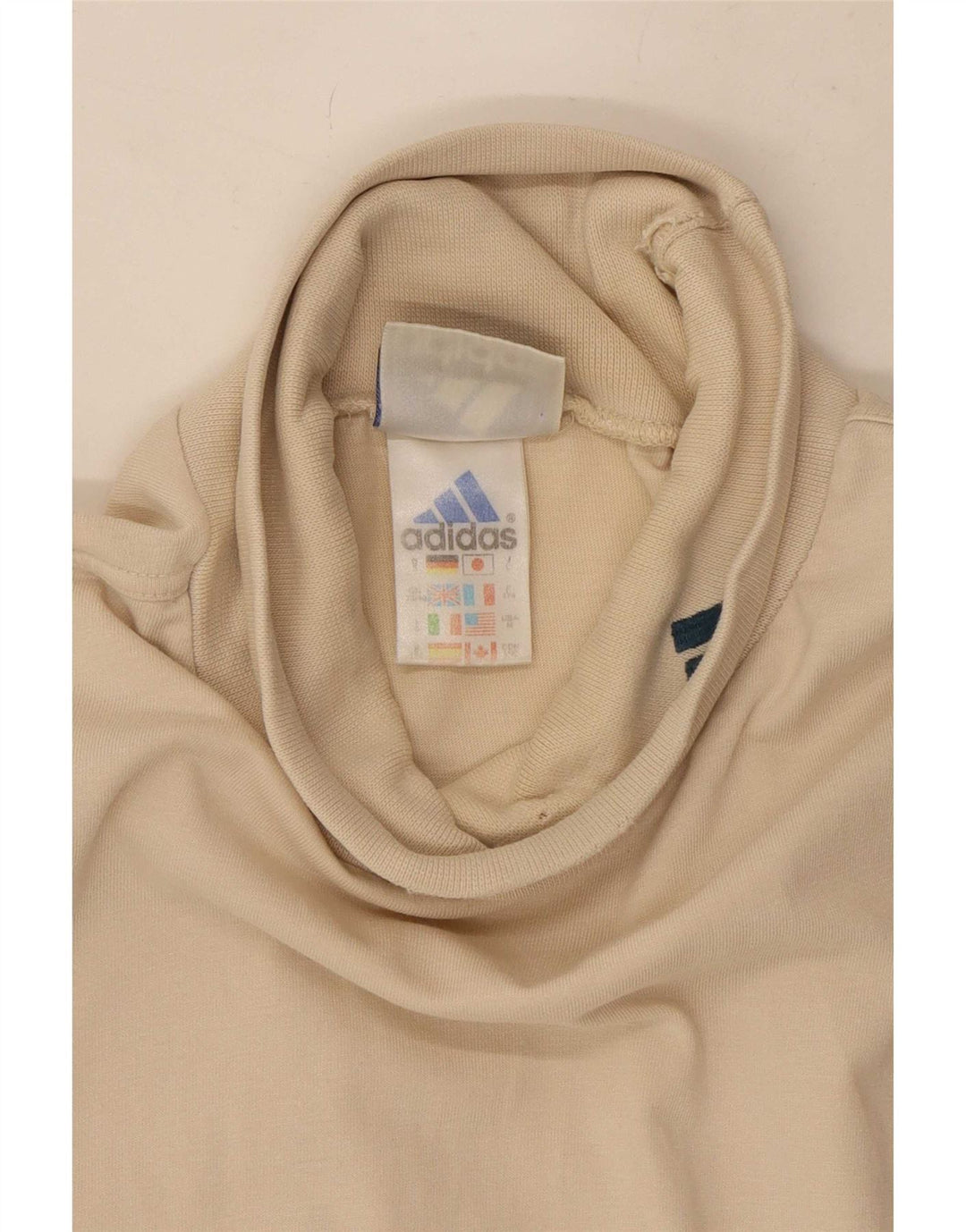 Adidas Herre Top Langærmet UK 38/40 Medium Beige Bomuld
