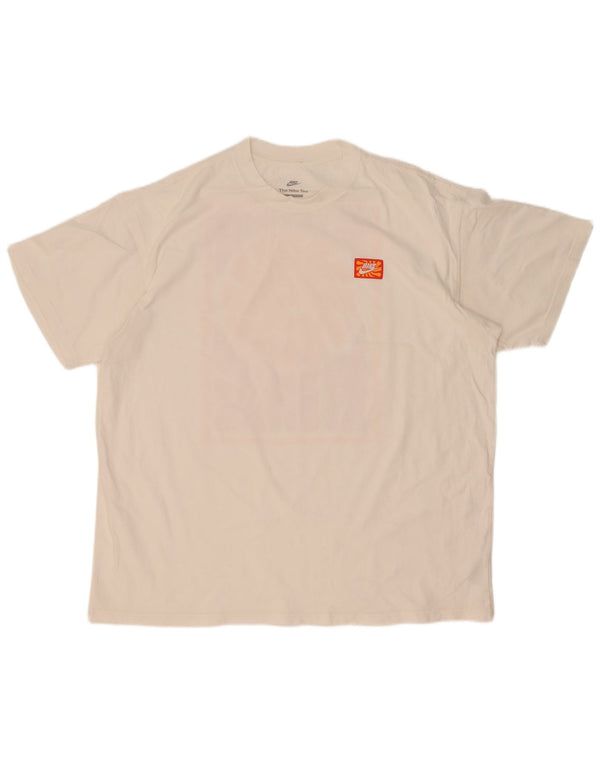 Nike Herre Loose Fit grafisk T-shirt Top Stor hvid bomuld