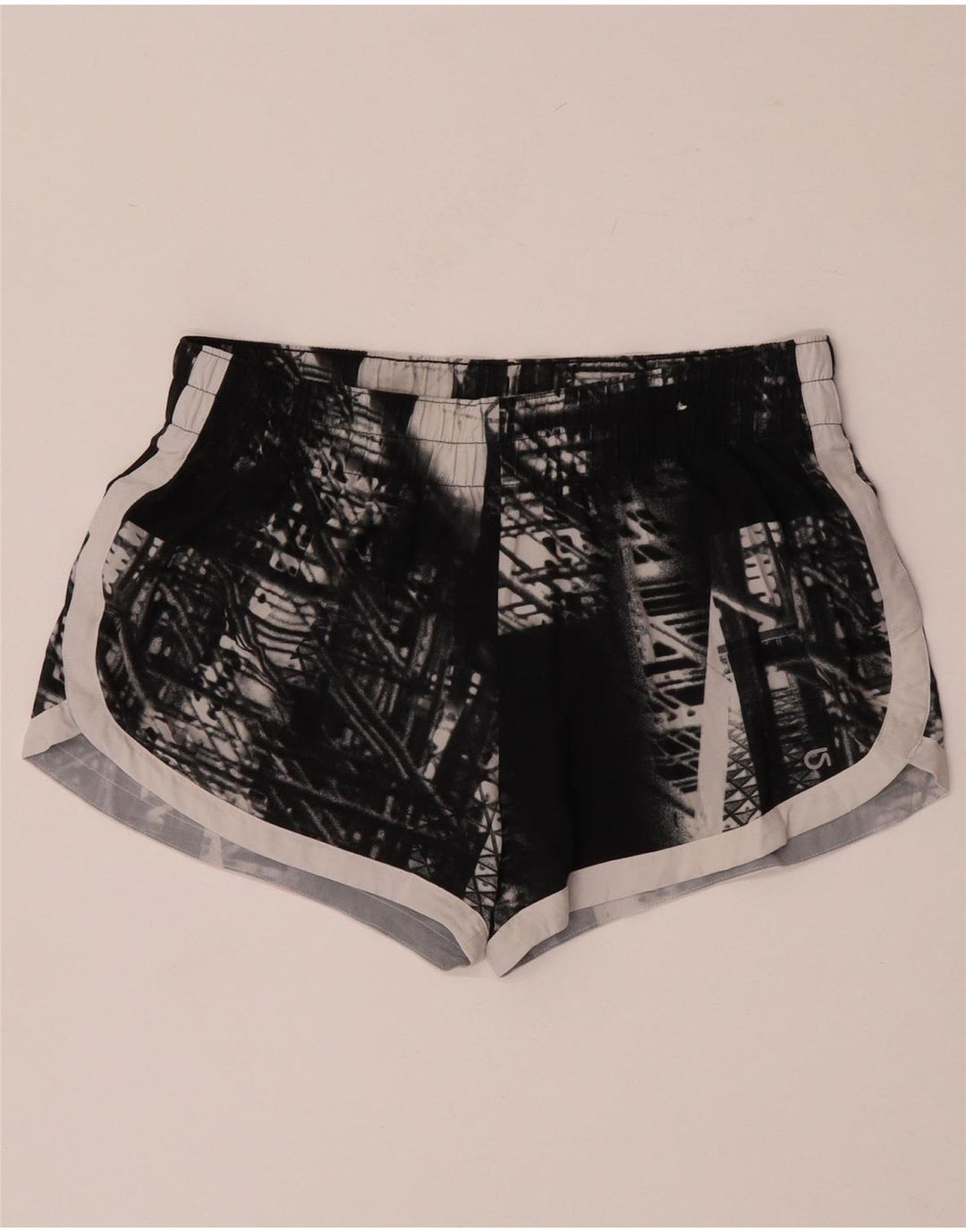 Gap Womens Sports Shorts UK 14 Medium Black Geometric Polyester