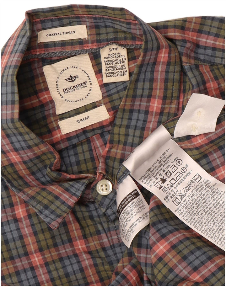 DOCKERS Slim Fit skjorte til mænd Lille flerfarvet ternet bomuld