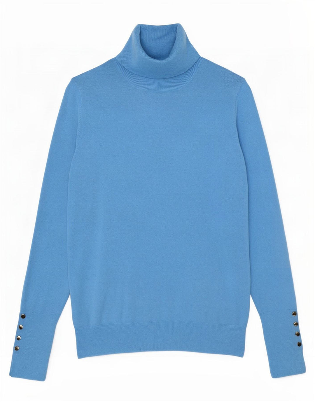 Zara Dame Rullehals Sweater UK 12 Medium Blue Viscose
