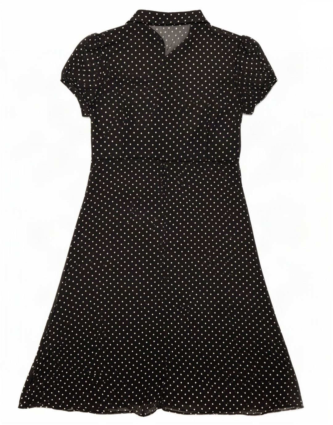 Marks & Spencer Dame Se Through A-Line Kjole UK 14 Medium Sort Plettet