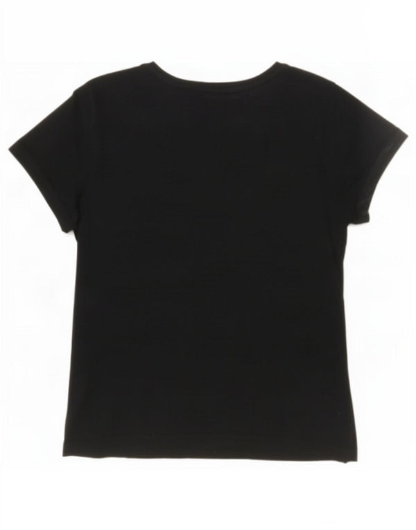 Calvin Klein Jeans Dame Grafisk T-Shirt Top UK 12 Medium Navy Blue Bomuld