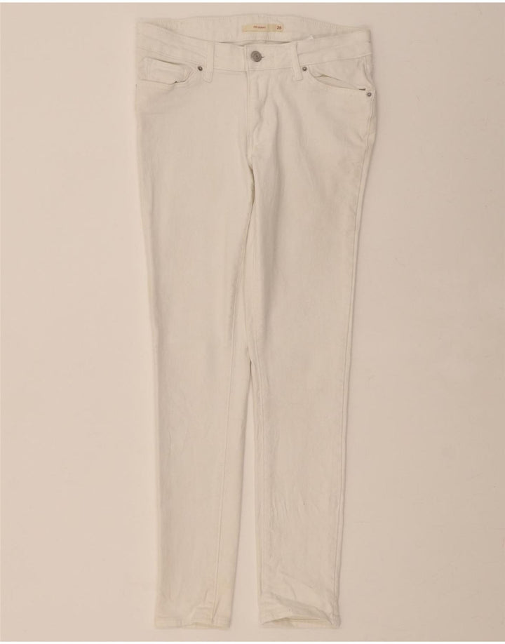 LEVI'S Womens 711 Skinny Jeans W26 L29 White Cotton Vintage Levi's and Second-Hand Levi's from Messina Hembry 
