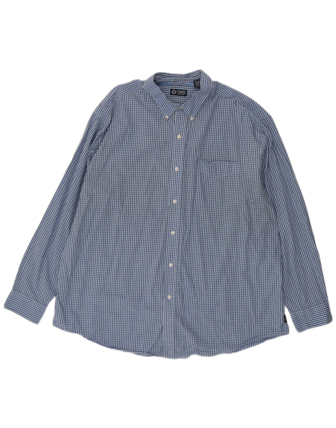 Chaps Herreskjorte 3XL Blå Gingham Bomuld