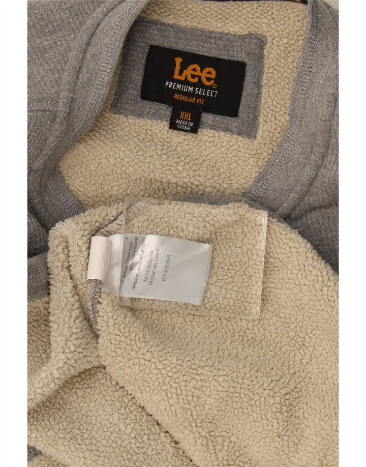 Lee Herre Regular Fit Sweatshirt Jumper 2XL Grå Bomuld