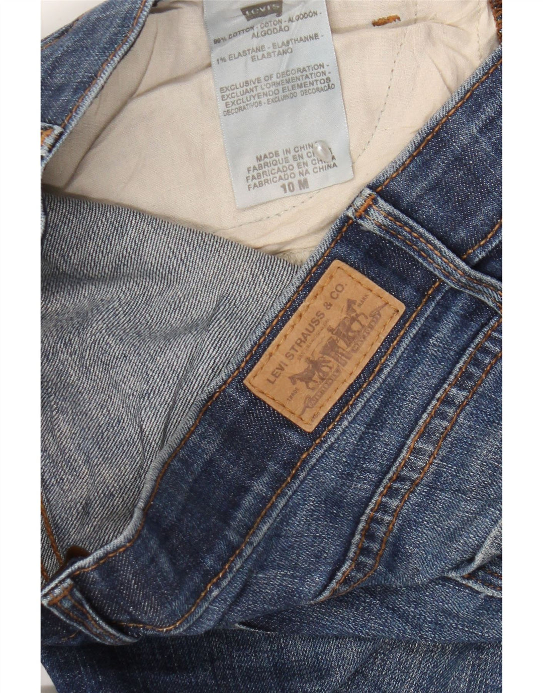 Levi's Dame 525 Bootcut Jeans US 10 Large W30 L28 Blå Bomuld