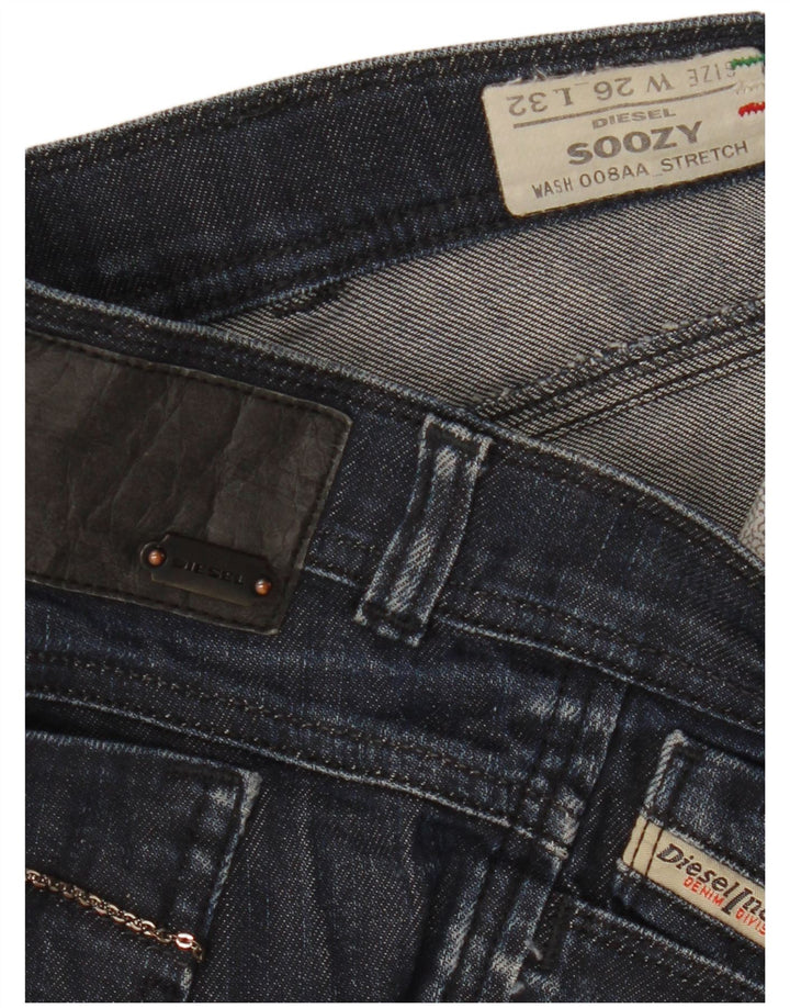 Diesel Dame Soozy Bootcut Jeans W26 L32 Marineblå Bomuld
