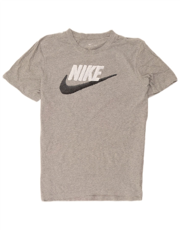 Nike grafisk T-shirt top til mænd, stor grå bomuld