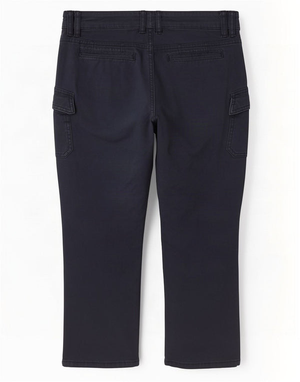 White Stuff Womens Cropped Trousers UK 8 Small W27 L21 Navy Blue Bomuld