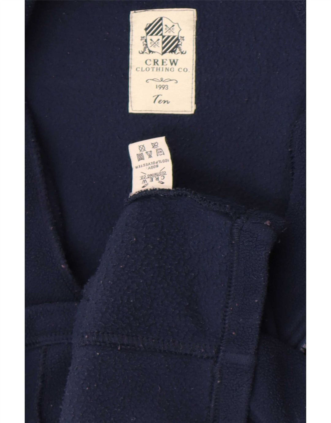 Crew Clothing Dame Fleecejakke UK 10 Small Navy Blue Polyester