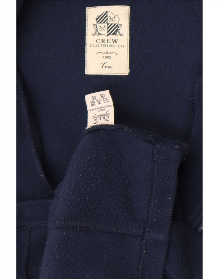 Crew Clothing Dame Fleecejakke UK 10 Small Navy Blue Polyester