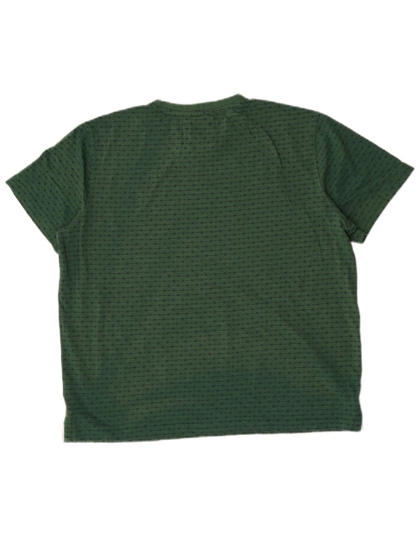 Crew Clothing Herre T-Shirt Top XL Grøn Polka Dot Bomuld