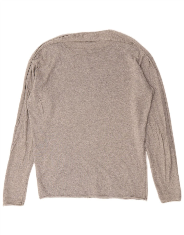 Zara Herre Boat Neck Jumper Sweater Small Grey Flecked