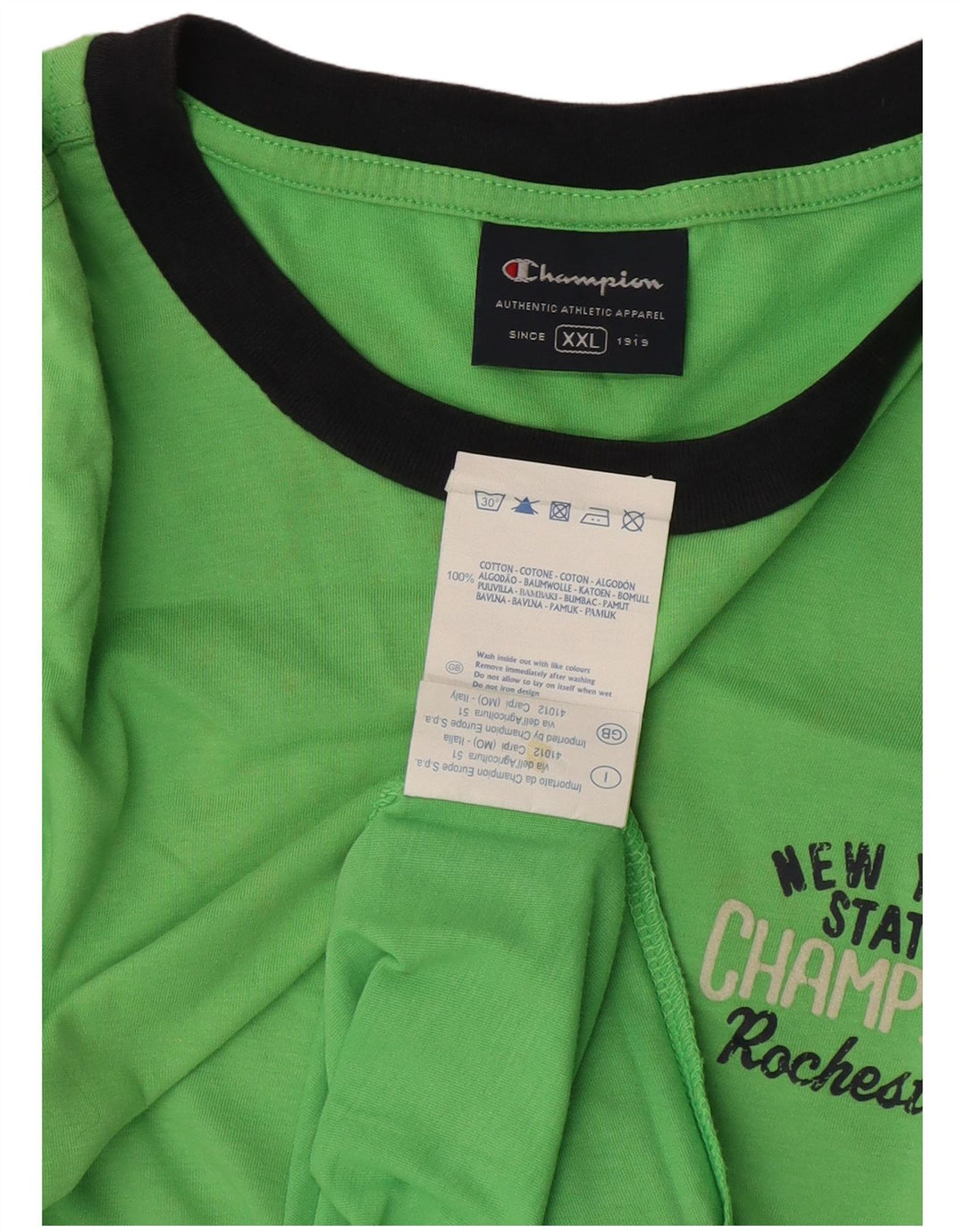Champion Herre T-Shirt Top 2XL Grøn Bomuld
