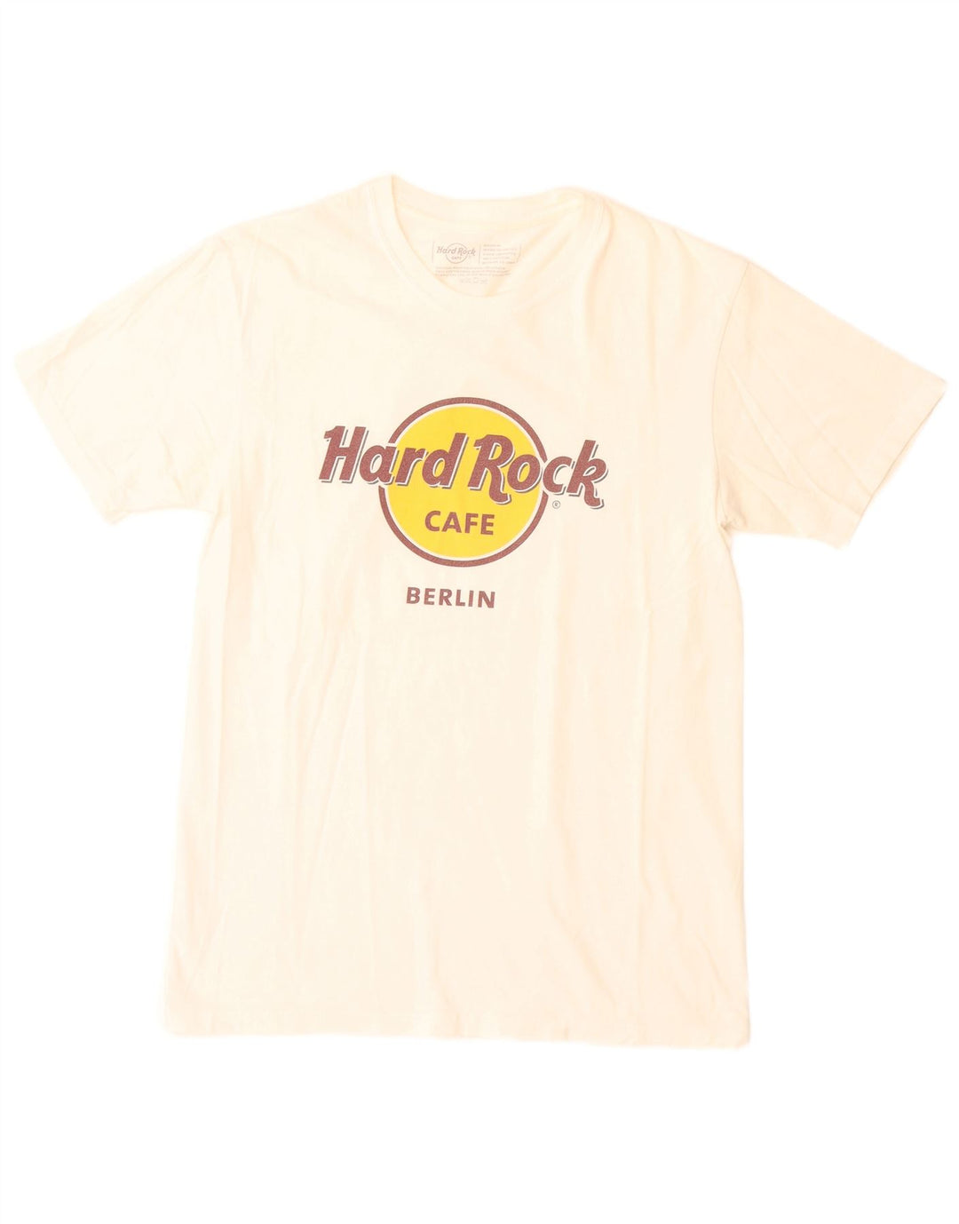 Hard Rock Cafe Herre Berlin Grafisk T-Shirt Top Medium Hvid Bomuld