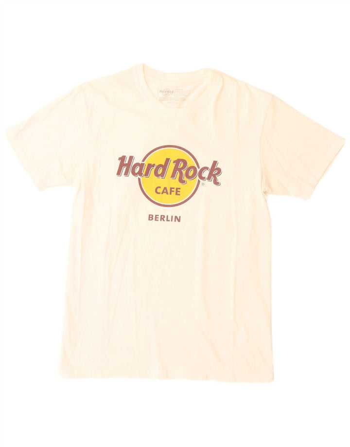 Hard Rock Cafe Herre Berlin Grafisk T-Shirt Top Medium Hvid Bomuld