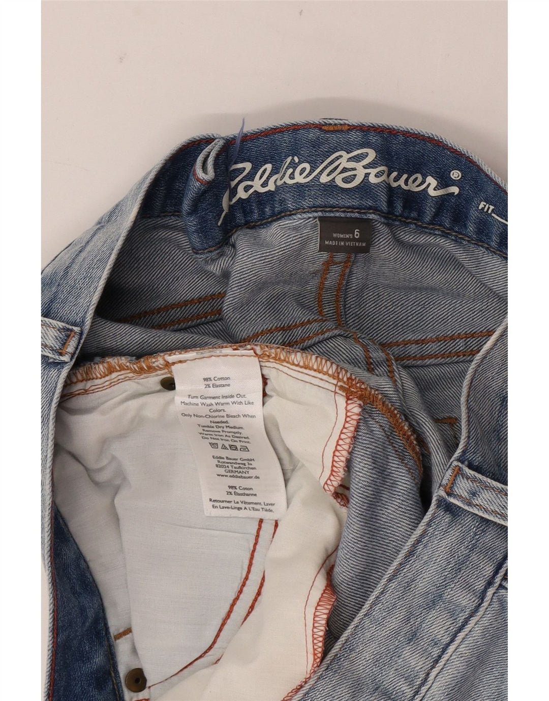 Eddie Bauer Womens Boyfriend Denim Shorts US 6 Medium W30 Blue Cotton