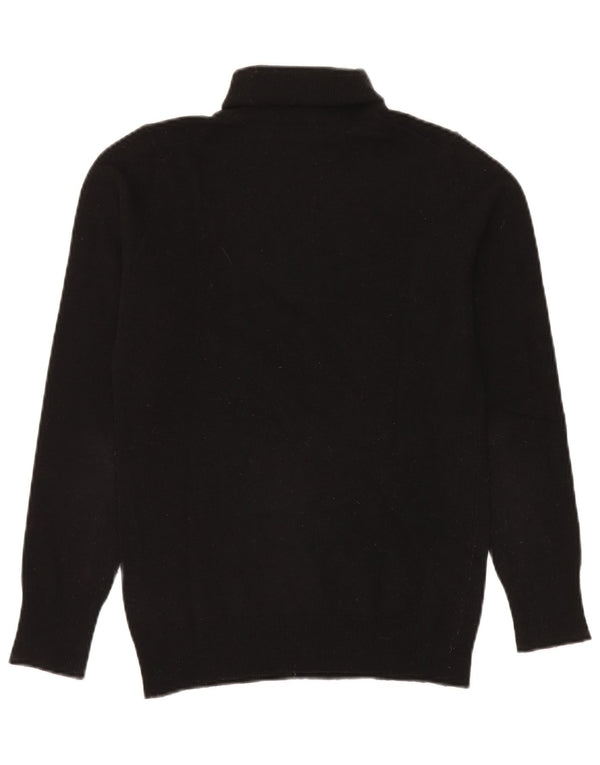 Benetton Dame Rullehals Sweater UK 10 Lille sort uld