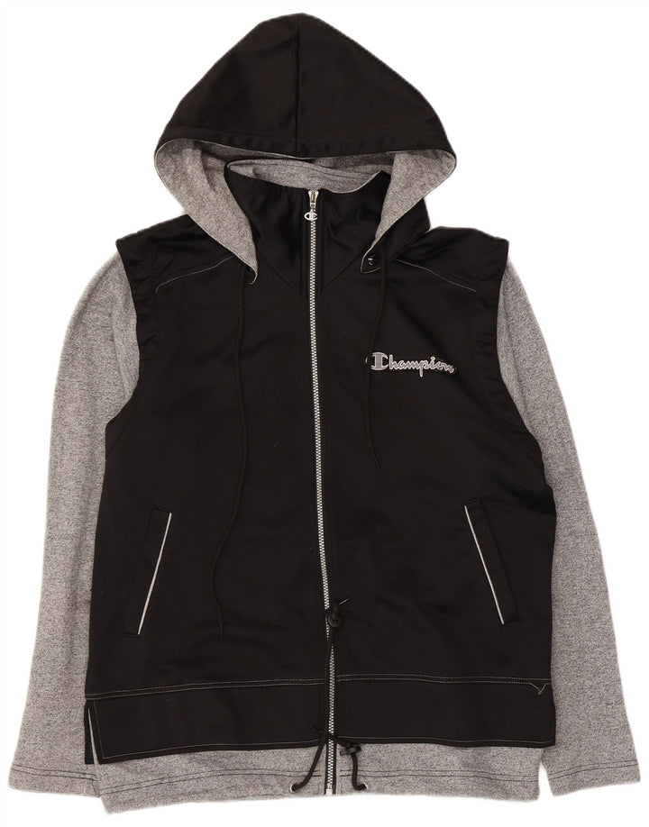 Champion Træningsdragt med hætte til mænd Topjakke Lille sort Colourblock Polyester