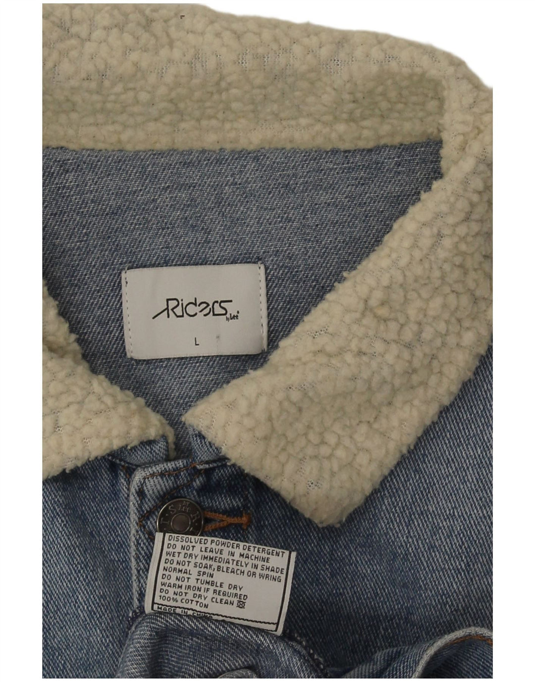 Lee Herre Riders Denim Jacket UK 40 Large Blue Colourblock Bomuld
