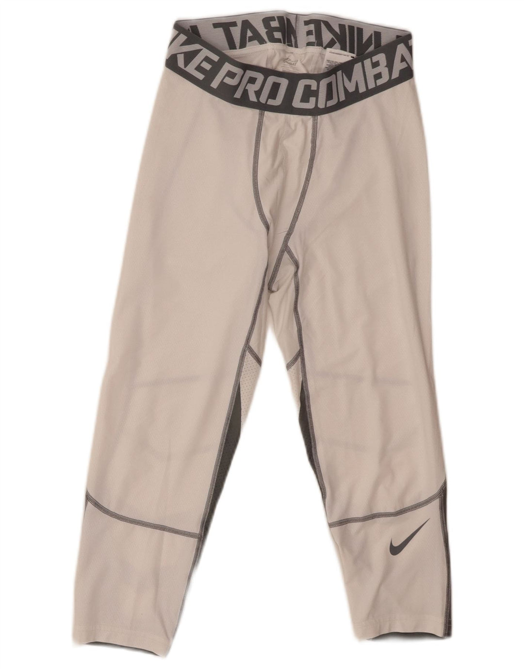 NIKE Boys Capri Leggings 11-12 Years Large White Colourblock Polyester