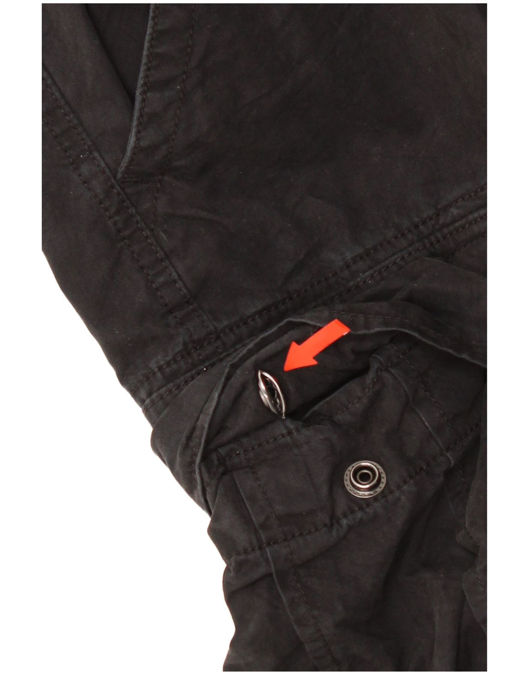 Superdry Straight Cargo-bukser til mænd W34 L27 sort bomuld